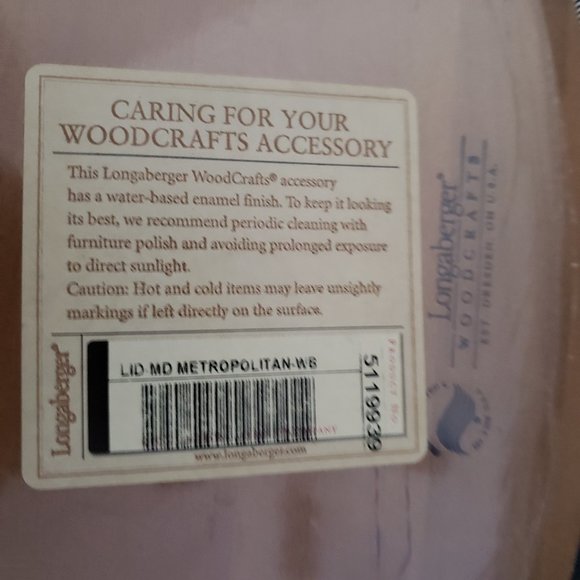 New ~~  Longaberger Lid 5119939 oval - Picture 6 of 8